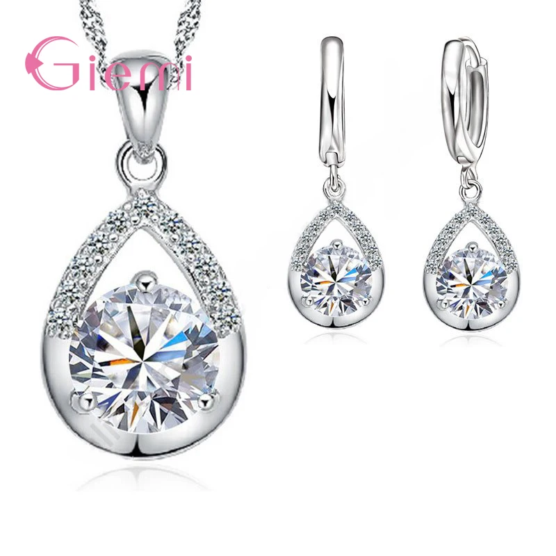 925 Sterling Silver Bridal Jewelry Set Necklace Earrings Women Engagement Romantic Style Water Drop Austrian Crystal
925 Sterling Silver Bridal Jewelry Set Necklace Earrings Women Engagement Romantic Style Water Drop Austrian Crystal
