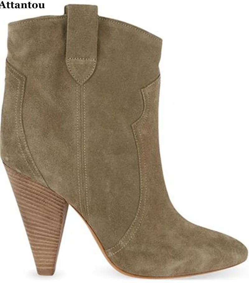 Attantou Women Ankle Boots Suede Autumn Shoes Chunky Heeled Nubuck Leather Retro Distressed Biker Boots Women Motorcycle Boot
Attantou Women Ankle Boots Suede Autumn Shoes Chunky Heeled Nubuck Leather Retro Distressed Biker Boots Women Motorcycle Boot