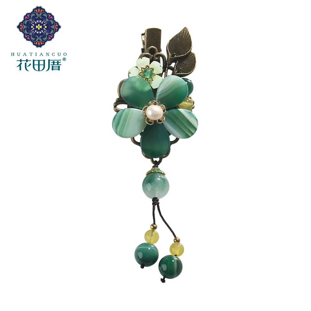 Vintage Hair Clip Ethnic Green Stone Jad e Flower Stone Petals Pins for Hair Simple Decoration for Hair Jewelry FJ-18090
Vintage Hair Clip Ethnic Green Stone Jad e Flower Stone Petals Pins for Hair Simple Decoration for Hair Jewelry FJ-18090