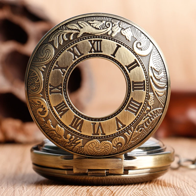 Retro Bronze Hollow Case Double Full Hunter Design Roman Number Skeleton Mechanical Pocket Watches Steampunk Fob Watch for Men
Retro Bronze Hollow Case Double Full Hunter Design Roman Number Skeleton Mechanical Pocket Watches Steampunk Fob Watch for Men