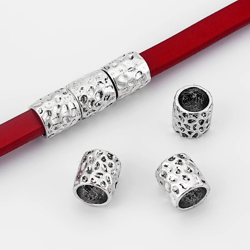 10pcs Hammered Cylindrical Barrel Slider Spacer Beads For 10mm Round Leather Cord 14*13.5mm
10pcs Hammered Cylindrical Barrel Slider Spacer Beads For 10mm Round Leather Cord 14*13.5mm