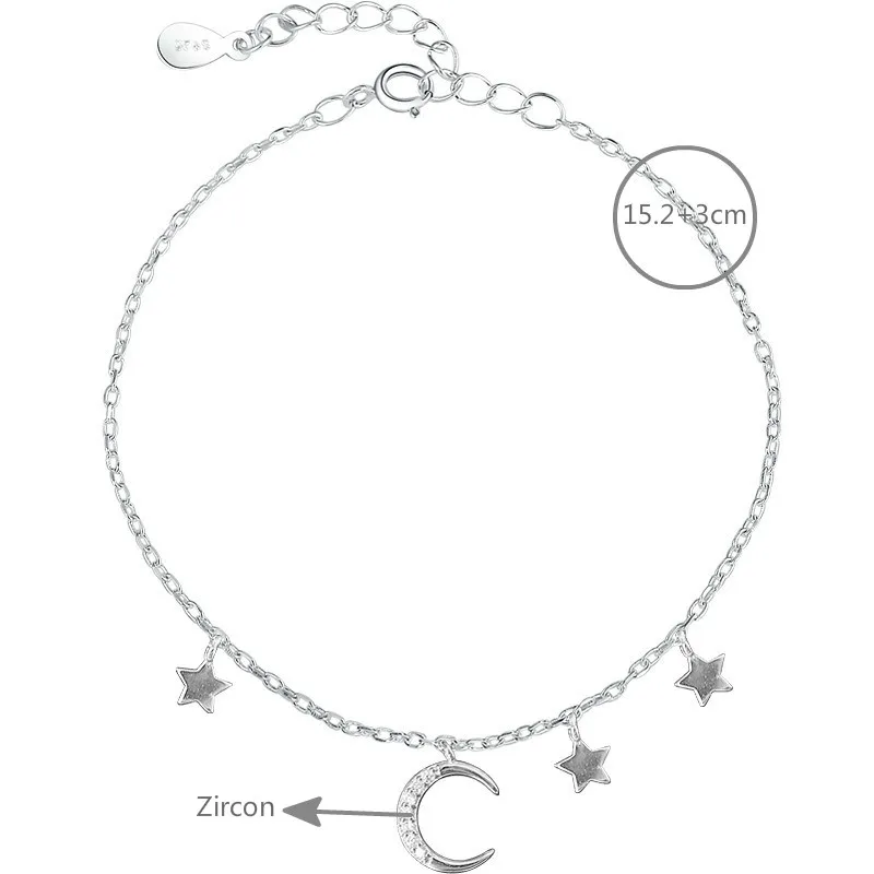 100% 925 Sterling Silver Bracelets For Women Star Moon Tassel Cubic Zirconia Simple Fashion Fine Jewelry Bracelets & Bangles
100% 925 Sterling Silver Bracelets For Women Star Moon Tassel Cubic Zirconia Simple Fashion Fine Jewelry Bracelets & Bangles