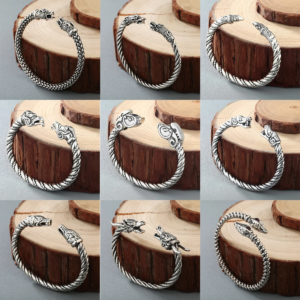 Cxwind Vintage Viking Amulet Cuff Bracelet & Bangle for Men Women Punk Animal Dragon Snake Head Bangles Jewelry Multi Style
Cxwind Vintage Viking Amulet Cuff Bracelet & Bangle for Men Women Punk Animal Dragon Snake Head Bangles Jewelry Multi Style