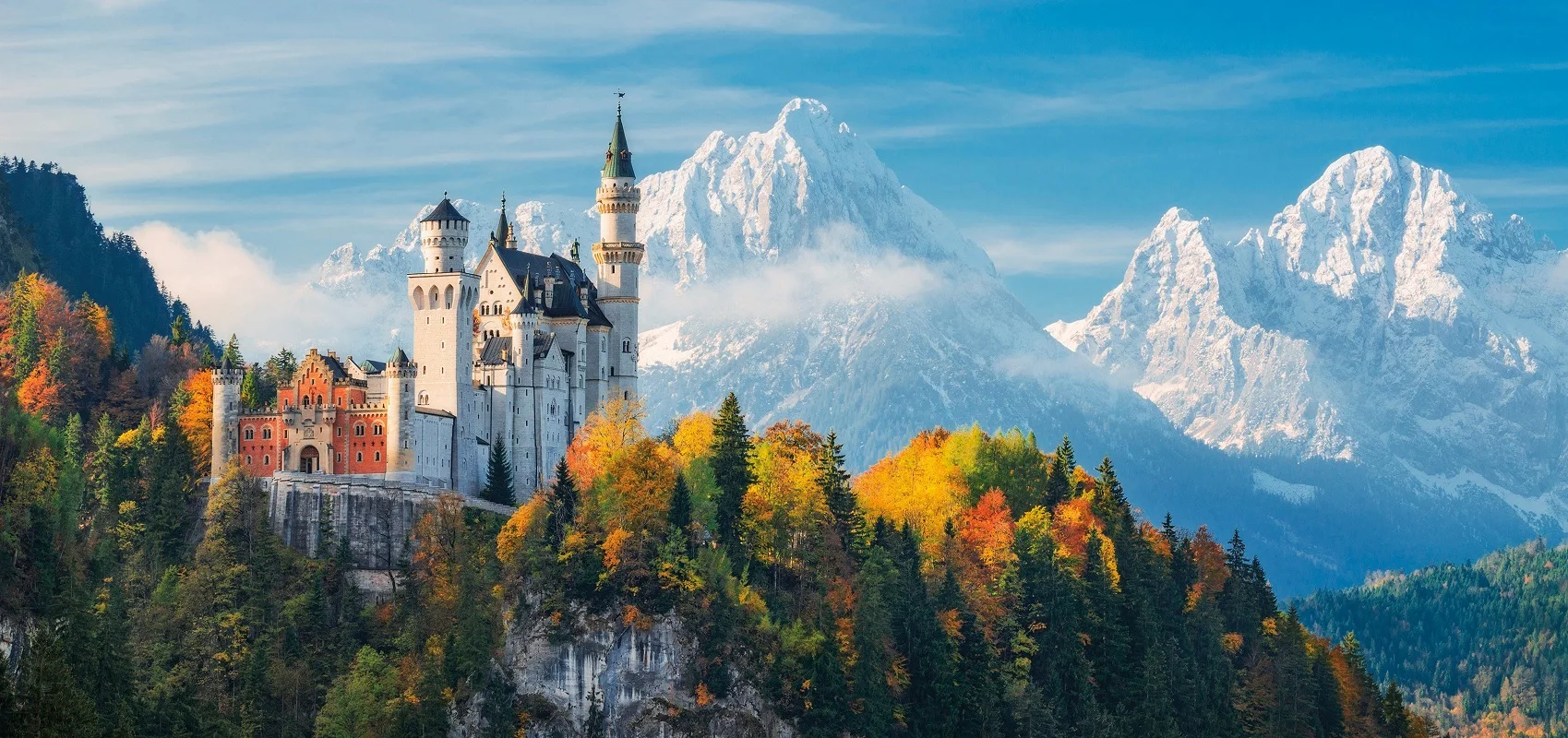 Тканевый постер с рисунком на заказ (без рамки) Neuschwanstein замок из Германии