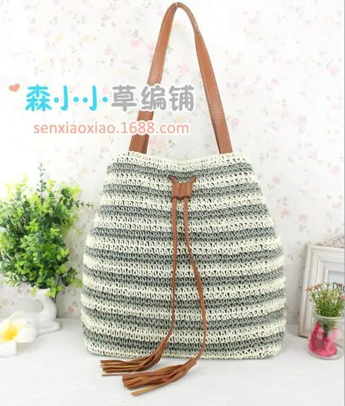 Aaby 2018 Summer Big Striped Straw Woven Handmade Handbag High Capacity Tassel Straw Beach Bag For Women
Aaby 2018 Summer Big Striped Straw Woven Handmade Handbag High Capacity Tassel Straw Beach Bag For Women