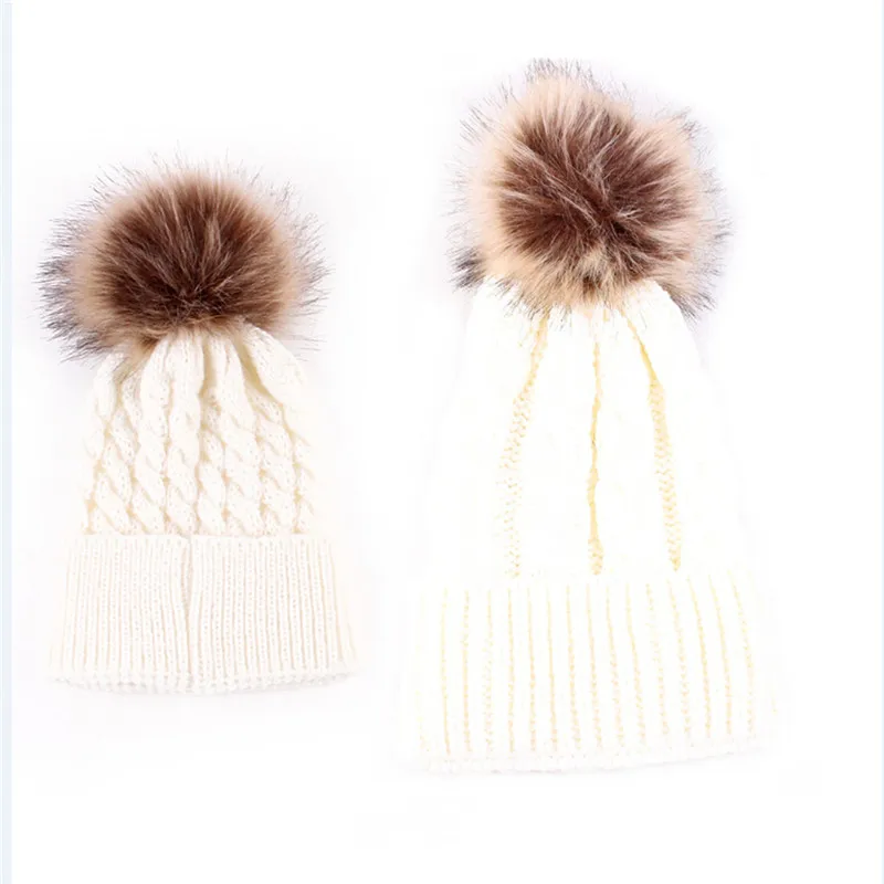 2Pcs Mother Kid Baby Children Warm Winter Knitted Hat Beanie Fur Pom Hat Crochet Stretch Skullies Hats Caps Family Matching Caps
2Pcs Mother Kid Baby Children Warm Winter Knitted Hat Beanie Fur Pom Hat Crochet Stretch Skullies Hats Caps Family Matching Caps