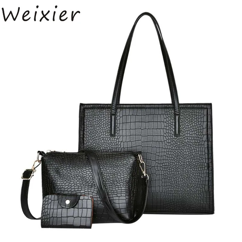 WEIXIER 2019 Women Bags Set 3 Pcs Leather bag Women Large Tote Bags Ladies Shoulder Bag bag+Messenger Bag+Purse V2-66
WEIXIER 2019 Women Bags Set 3 Pcs Leather bag Women Large Tote Bags Ladies Shoulder Bag bag+Messenger Bag+Purse V2-66