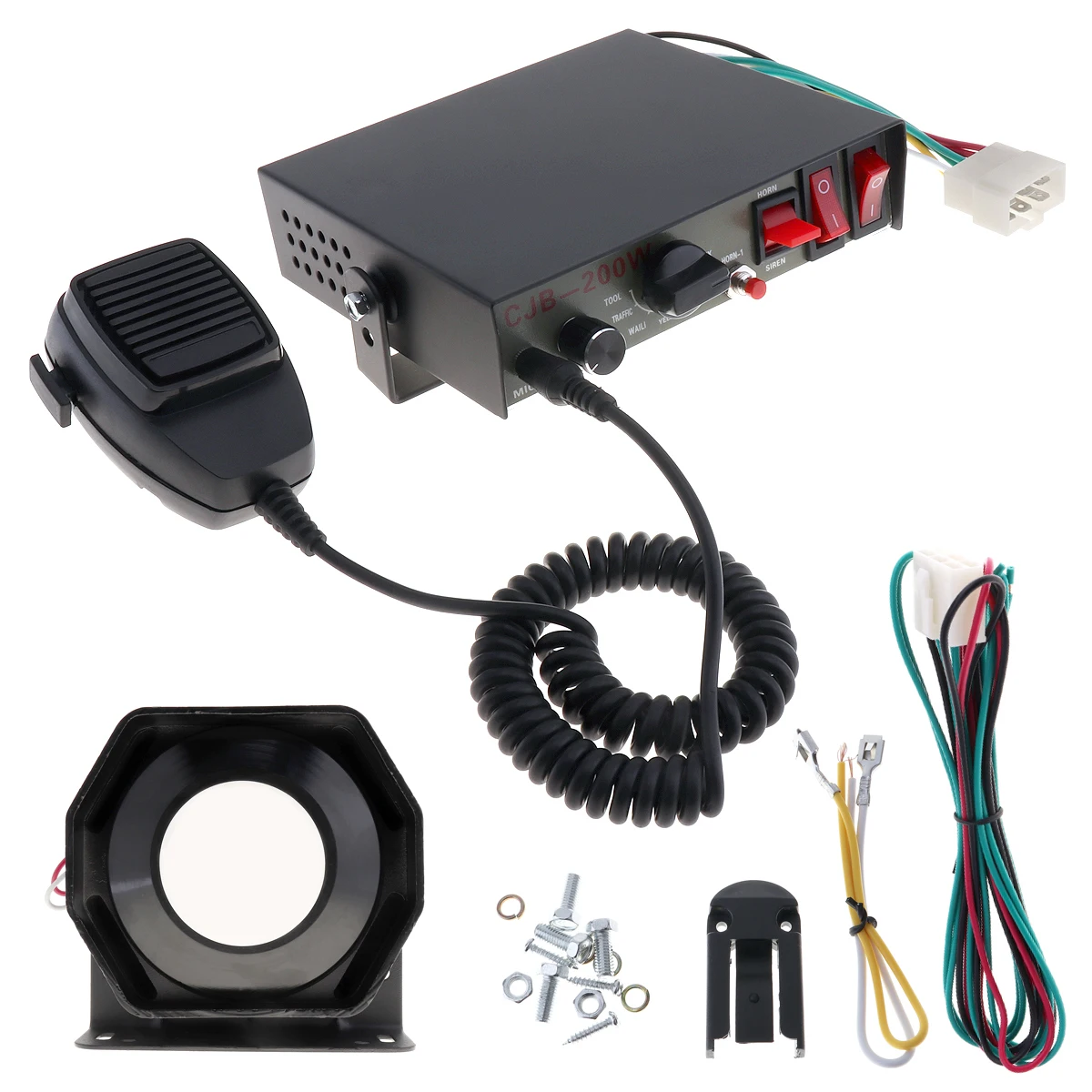 12V 200W KX-6011B 8 Sounds Speaker Car Warning Alarm Police Fire Siren Horn PA with MIC System Speaker Unit Fit for Car Auto
12V 200W KX-6011B 8 Sounds Speaker Car Warning Alarm Police Fire Siren Horn PA with MIC System Speaker Unit Fit for Car Auto