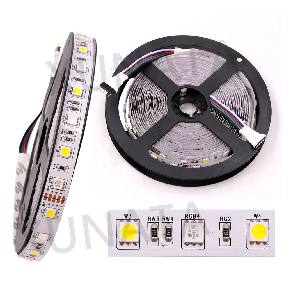 12 В RGB Светодиодная лента SMD5050 RGBW RGBWW 5 м 10 водонепроницаемая светодиодная гибкий
