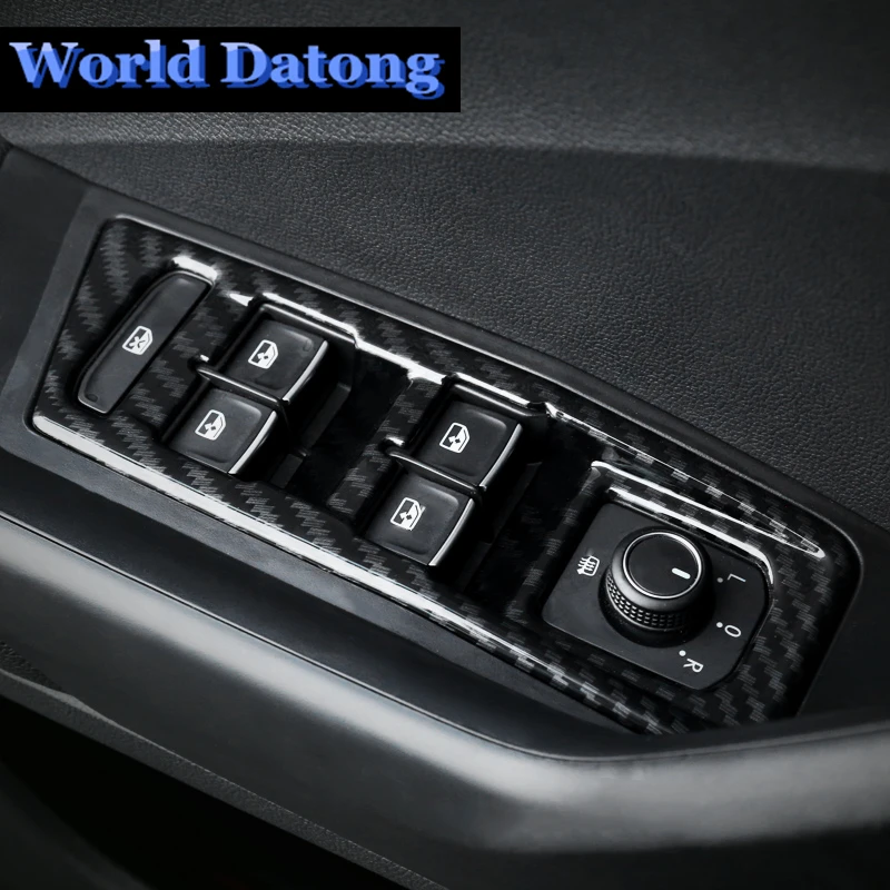 Интерьер ABS хромированные аксессуары углеродное волокно черный для Volkswagen VW T Roc LHD