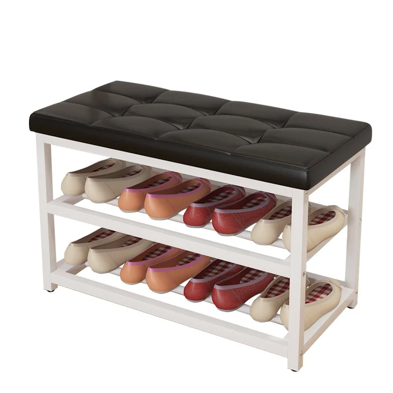 LK577 Creative Metal Shoes Storage Rack with Leather Cushion Double Layers Space-Saving Shoes Organizer Modern Sofa Stools
LK577 Creative Metal Shoes Storage Rack with Leather Cushion Double Layers Space-Saving Shoes Organizer Modern Sofa Stools