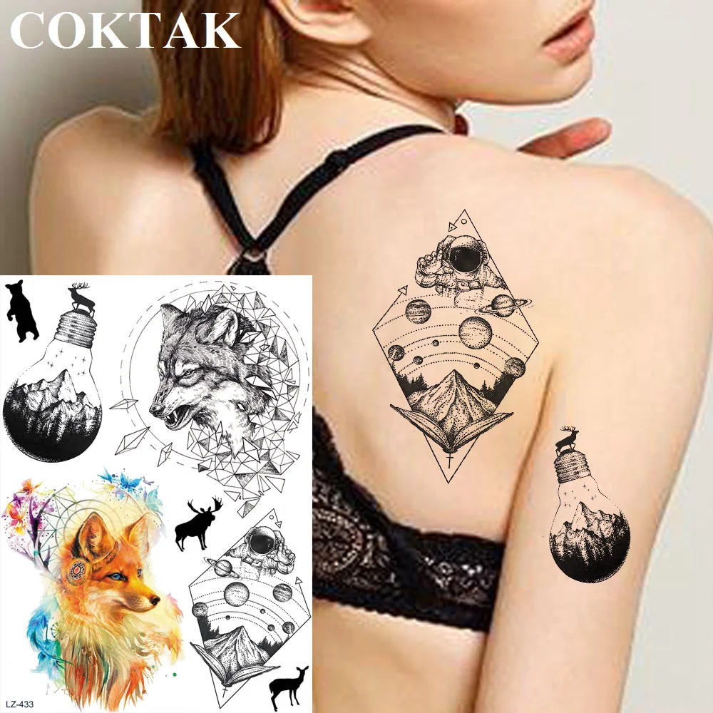 COKTAK Watercolor Flash Fox Temporary Tattoos Waterproof Geometric Wolf Fake Tatoos Sticker Women Men Body Art Arm Tattoo Pastes
COKTAK Watercolor Flash Fox Temporary Tattoos Waterproof Geometric Wolf Fake Tatoos Sticker Women Men Body Art Arm Tattoo Pastes