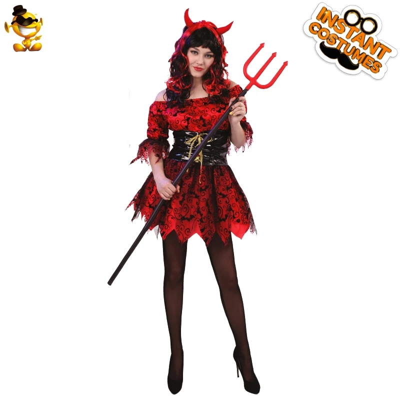 Women Sexy Devil Cosplay Costume Adult Halloween Fancy Dress Medieval Cute Red Dress with Headpiece for Female Party Suits
Women Sexy Devil Cosplay Costume Adult Halloween Fancy Dress Medieval Cute Red Dress with Headpiece for Female Party Suits