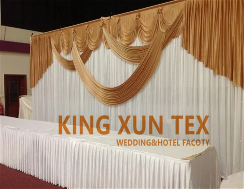 10ft x 20ft White & Gold Ice Silk Wedding Backdrop Curtain Stage Background Drapery Valance Event Party Decoration
10ft x 20ft White & Gold Ice Silk Wedding Backdrop Curtain Stage Background Drapery Valance Event Party Decoration