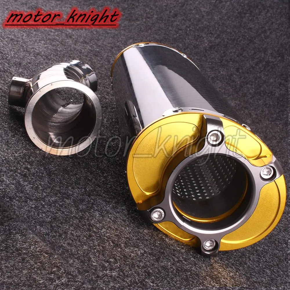 Carbon Fiber Motorcycle Exhaust Muffler Silencer For Kawasaki ER6N 2009 2010