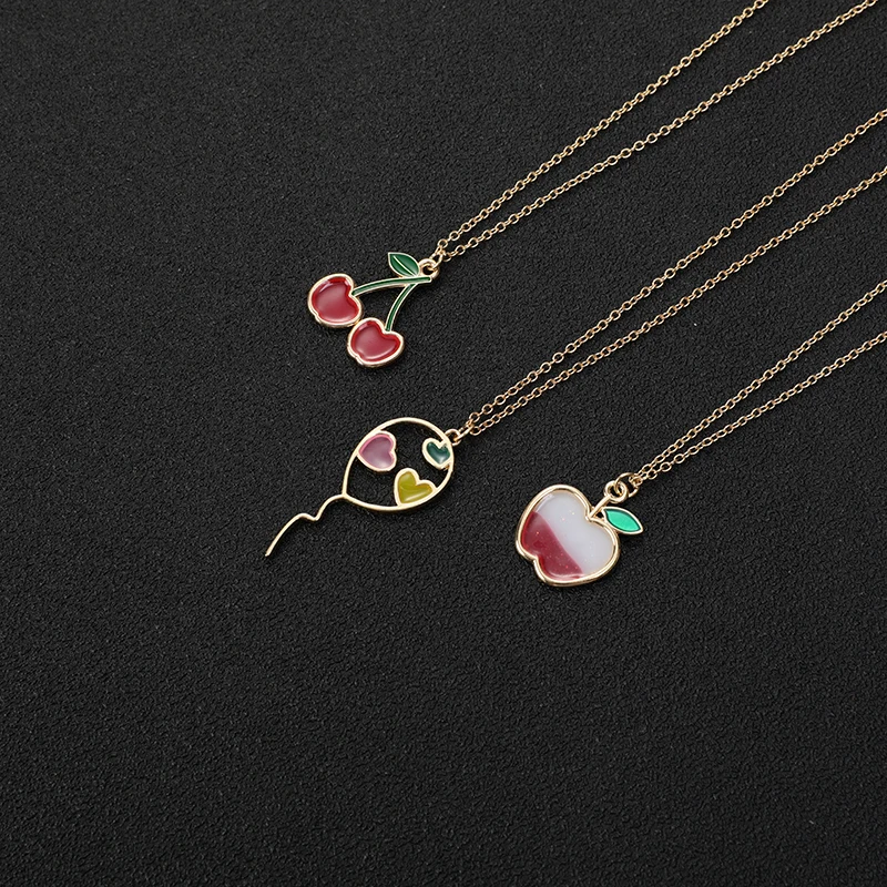 Lucky Cartoon Enamel Colorful Fruit Apple Necklace Flying Balloon With Hearts Necklace Red Color Cherry Chain Necklaces Women
Lucky Cartoon Enamel Colorful Fruit Apple Necklace Flying Balloon With Hearts Necklace Red Color Cherry Chain Necklaces Women
