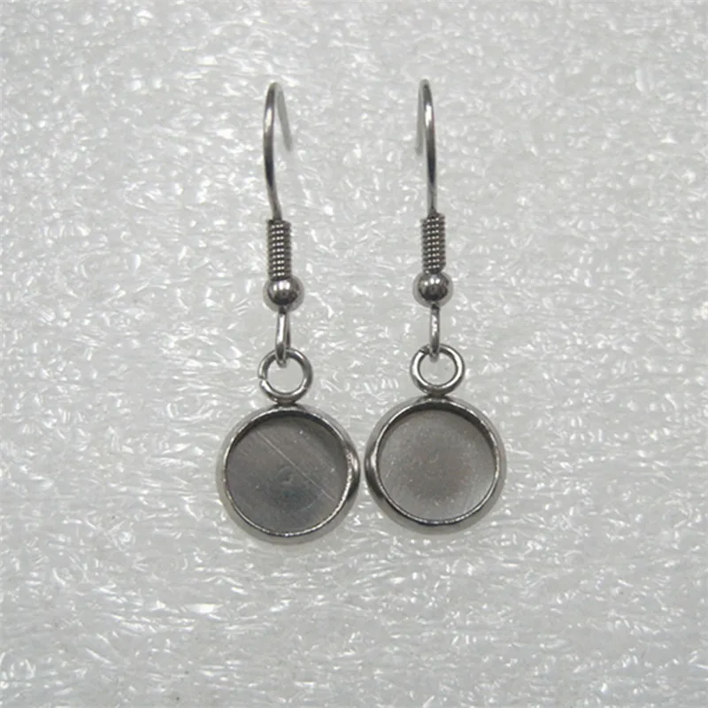 10pcs 6-25mm drop earrings settings Stainless Steel Earring Cabochon Base Blank Fit Cameo DIY Ear Jewelry Making | Украшения и