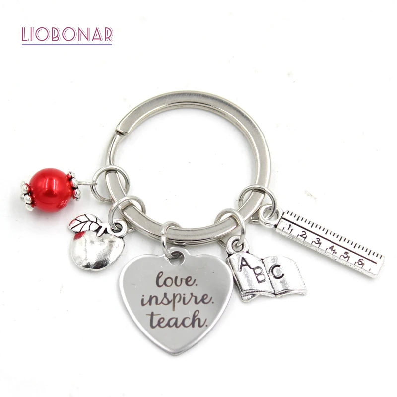 1PC New Arrival Stainless Steel Key Ring Jewelry Love Inspire Teach Message Heart Teacher Keyring key chain Teachers Gift
1PC New Arrival Stainless Steel Key Ring Jewelry Love Inspire Teach Message Heart Teacher Keyring key chain Teachers Gift