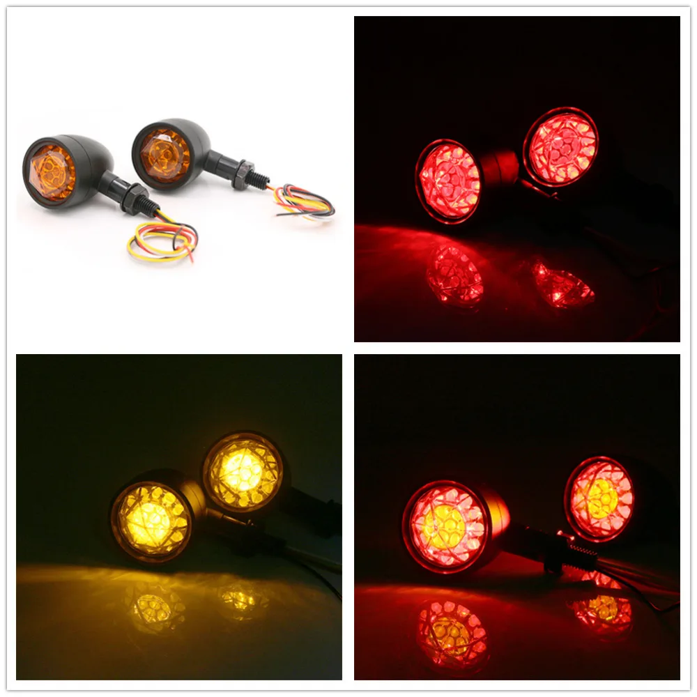 4 Wires Motorcycle Retro Bullet Diamond Lens LED Turn Signal Light Indicator Brake Lights Lamp for Bobber Chopper Dirt Bike
4 Wires Motorcycle Retro Bullet Diamond Lens LED Turn Signal Light Indicator Brake Lights Lamp for Bobber Chopper Dirt Bike