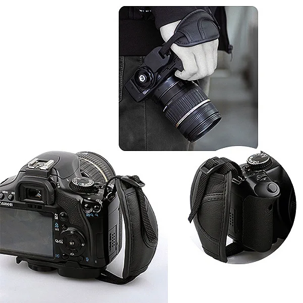 Кожаный ручной держатель для камеры Canon EOS 700D 650D 60D 70D 6D 5D2 5D3 Nikon D750 D600 Sony Olympus