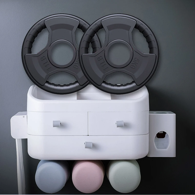 GUNOT Multifunction Toothbrush Holder Automatic Toothpaste Dispenser Bathroom Storage Rack Wall Mount Bathroom Accessories Set
GUNOT Multifunction Toothbrush Holder Automatic Toothpaste Dispenser Bathroom Storage Rack Wall Mount Bathroom Accessories Set