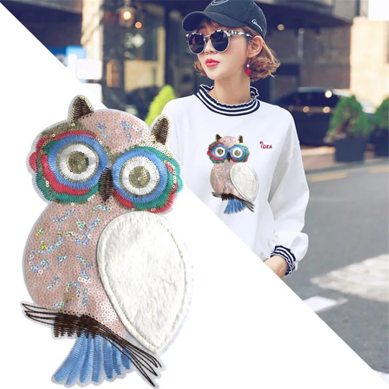T shirt Women animal patch sequins 30cm owl plush deal with it biker patches for clothing stickers 3d t shirt mens free shipping
T shirt Women animal patch sequins 30cm owl plush deal with it biker patches for clothing stickers 3d t shirt mens free shipping