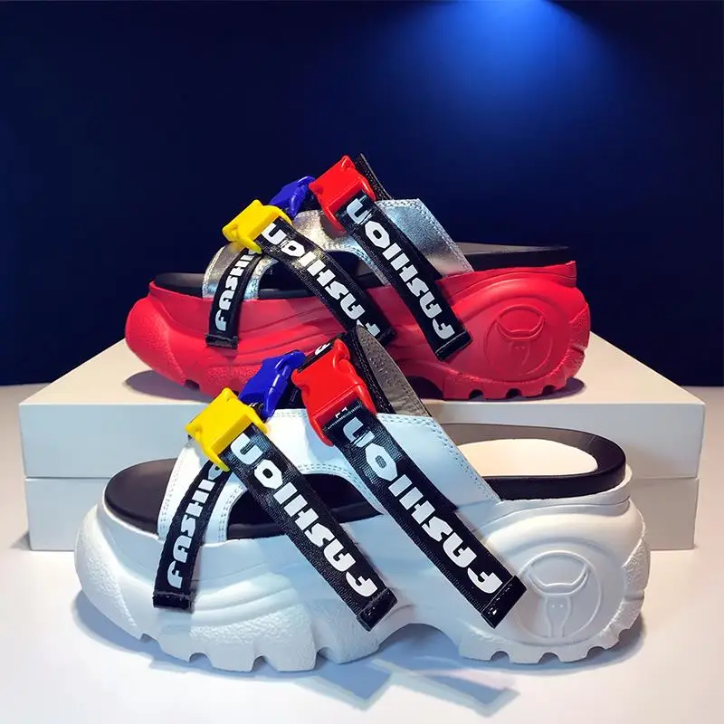 Moraima Snc 2019 New Fashionable Cool Sports Style Thick-soled Shoes For Women Slipper Muffin Sandals Lady Outside Slides Girl
Moraima Snc 2019 New Fashionable Cool Sports Style Thick-soled Shoes For Women Slipper Muffin Sandals Lady Outside Slides Girl