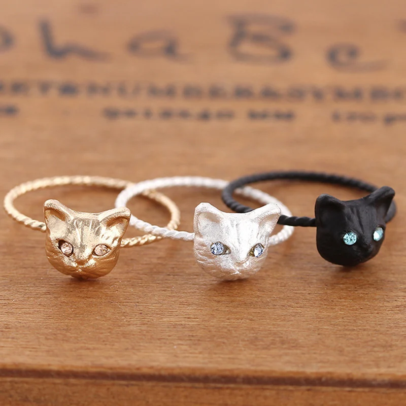 Sale New Cute Black Gold Color Rhinestones Eyes Cat Rings Women Girls Animal Rings For Women Fashion Jewelry Gifts
Sale New Cute Black Gold Color Rhinestones Eyes Cat Rings Women Girls Animal Rings For Women Fashion Jewelry Gifts