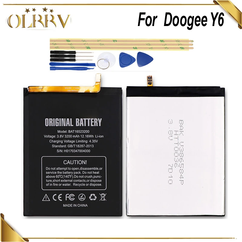 Аккумулятор OLRRV 3200 мА · ч, Для Doogee Y6 Y6C, литий-ионный аккумулятор мобильный телефон, высокое качество, инструменты для Doogee Y6 Y6C
Аккумулятор OLRRV 3200 мА · ч, Для Doogee Y6 Y6C, литий-ионный аккумулятор мобильный телефон, высокое качество, инструменты для Doogee Y6 Y6C