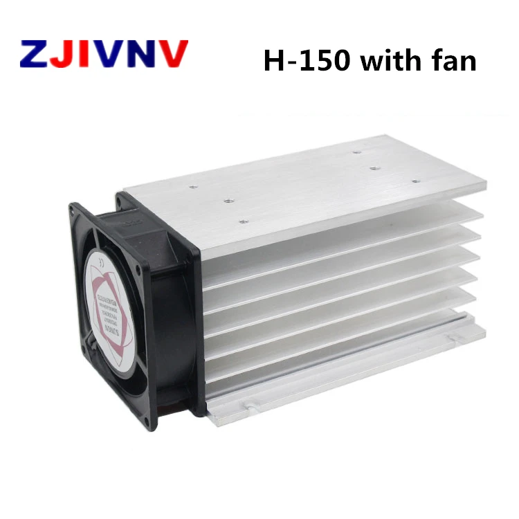 150*100*80 mm 80A three phase solid state relay SSR aluminum heat sink radiator with 220VAC fan and protective cover
150*100*80 mm 80A three phase solid state relay SSR aluminum heat sink radiator with 220VAC fan and protective cover