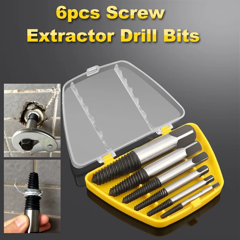 6pcs Broken Damaged Screwdriver Extractor Drill Bit Alloy Steel Double Side Screw Center Drill Bits Removal Tools Set
6pcs Broken Damaged Screwdriver Extractor Drill Bit Alloy Steel Double Side Screw Center Drill Bits Removal Tools Set