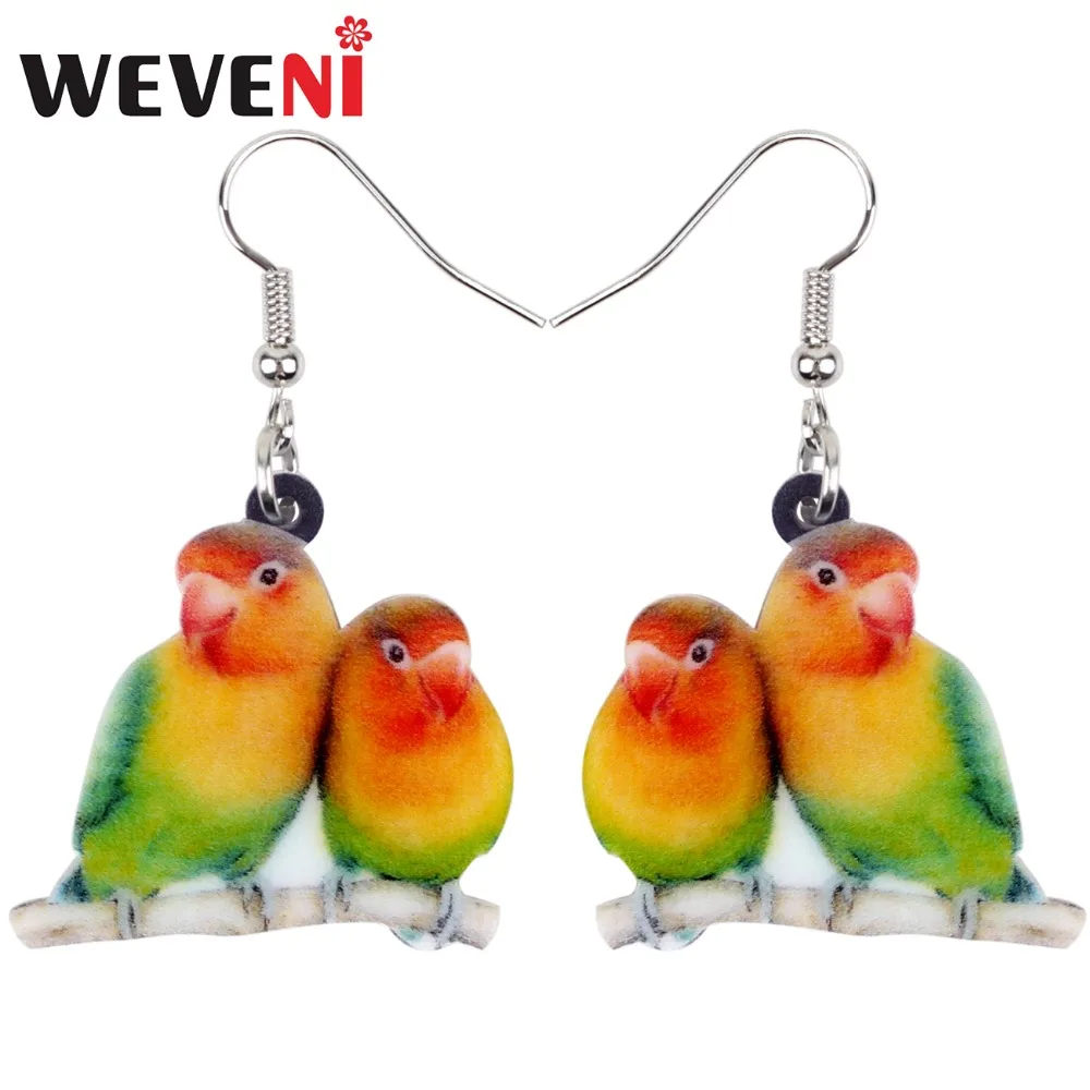 WEVENI Acrylic Cute Africa Fischer's Lovebird Parrot Earrings New Long Dangle Drop Fashion Animal Jewelry For Women Girls Gift
WEVENI Acrylic Cute Africa Fischer's Lovebird Parrot Earrings New Long Dangle Drop Fashion Animal Jewelry For Women Girls Gift