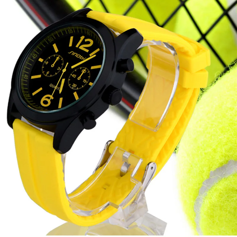 SINOBI модные спортивные Для женщин наручные часы Водонепроницаемый силиконовый