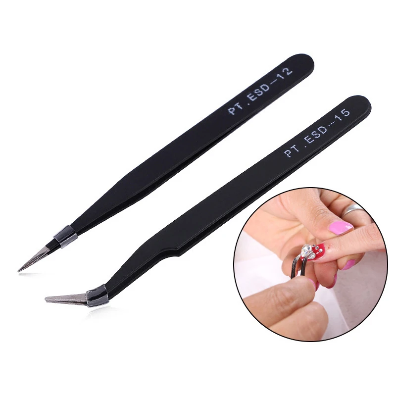 2 pcs/lot Black Straight & Curved Tweezers set Nail Art Acrylic Gel Picking Rhinestones decorations Tool
2 pcs/lot Black Straight & Curved Tweezers set Nail Art Acrylic Gel Picking Rhinestones decorations Tool