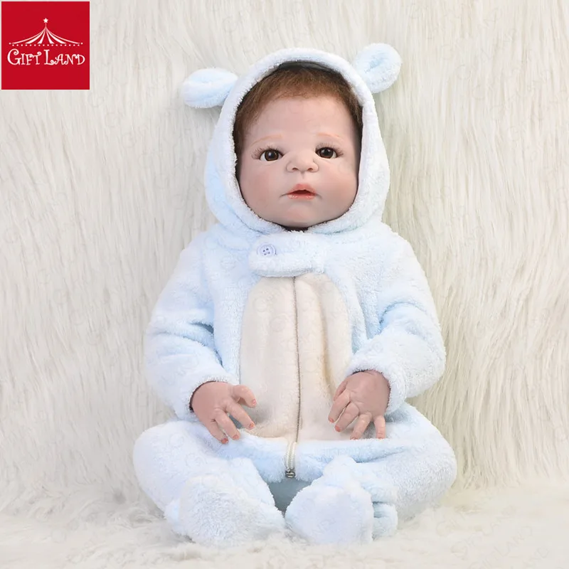 Новинка 57 см Reborn Baby Doll Bebe полная силиконовая кукла девочка игрушка Реалистичная