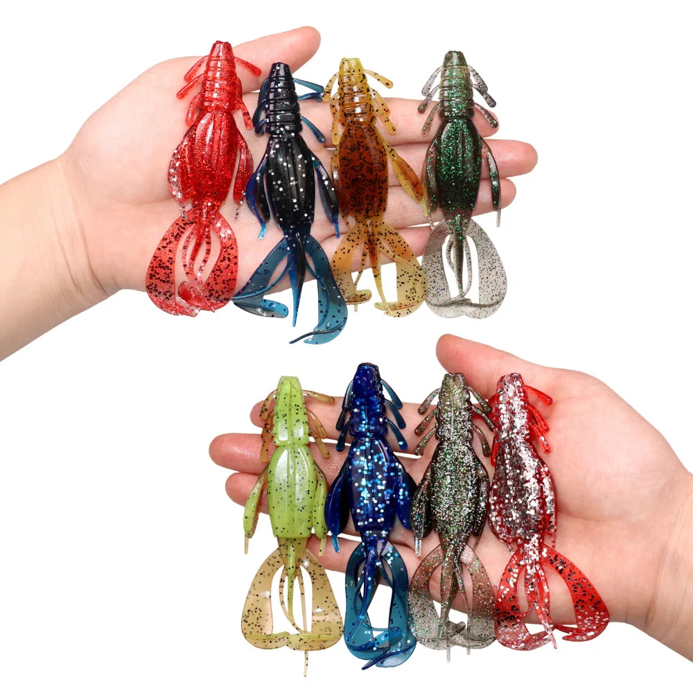 

5pcs/lot Shrimp Soft Lures 10cm 10.6g Jigging Wobbler Soft Rubber Lure Fishing Worms Shrimp Bass Crawfish Fishing tackle