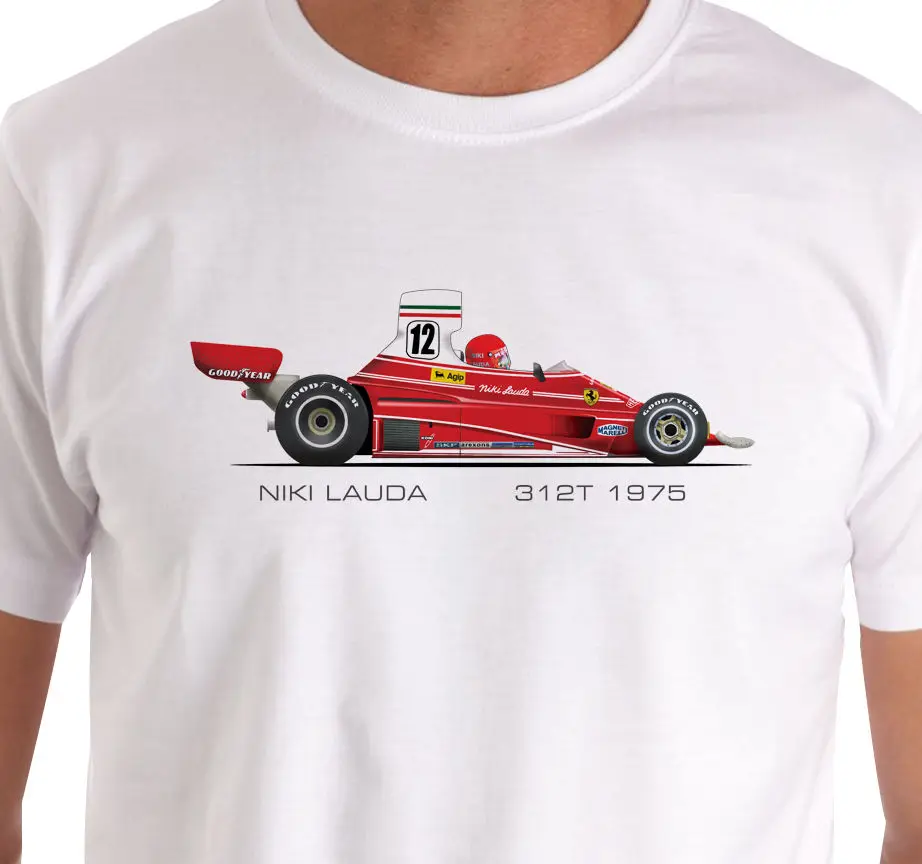 Raceart Nikon Lauda 1975 312t Grand Prix Car футболка классная Повседневная pride Мужская Унисекс