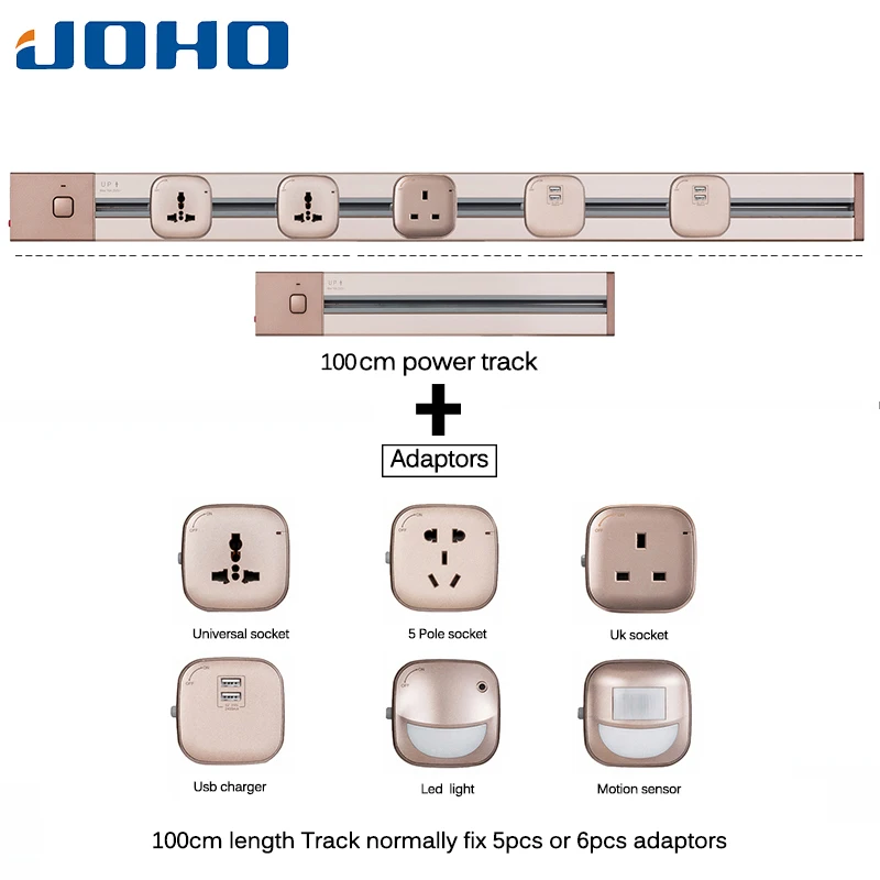 JOHO Hot Socketbar 4000 Вт 100 см Алюминиевая универсальная настенная розетка с usb разъемом