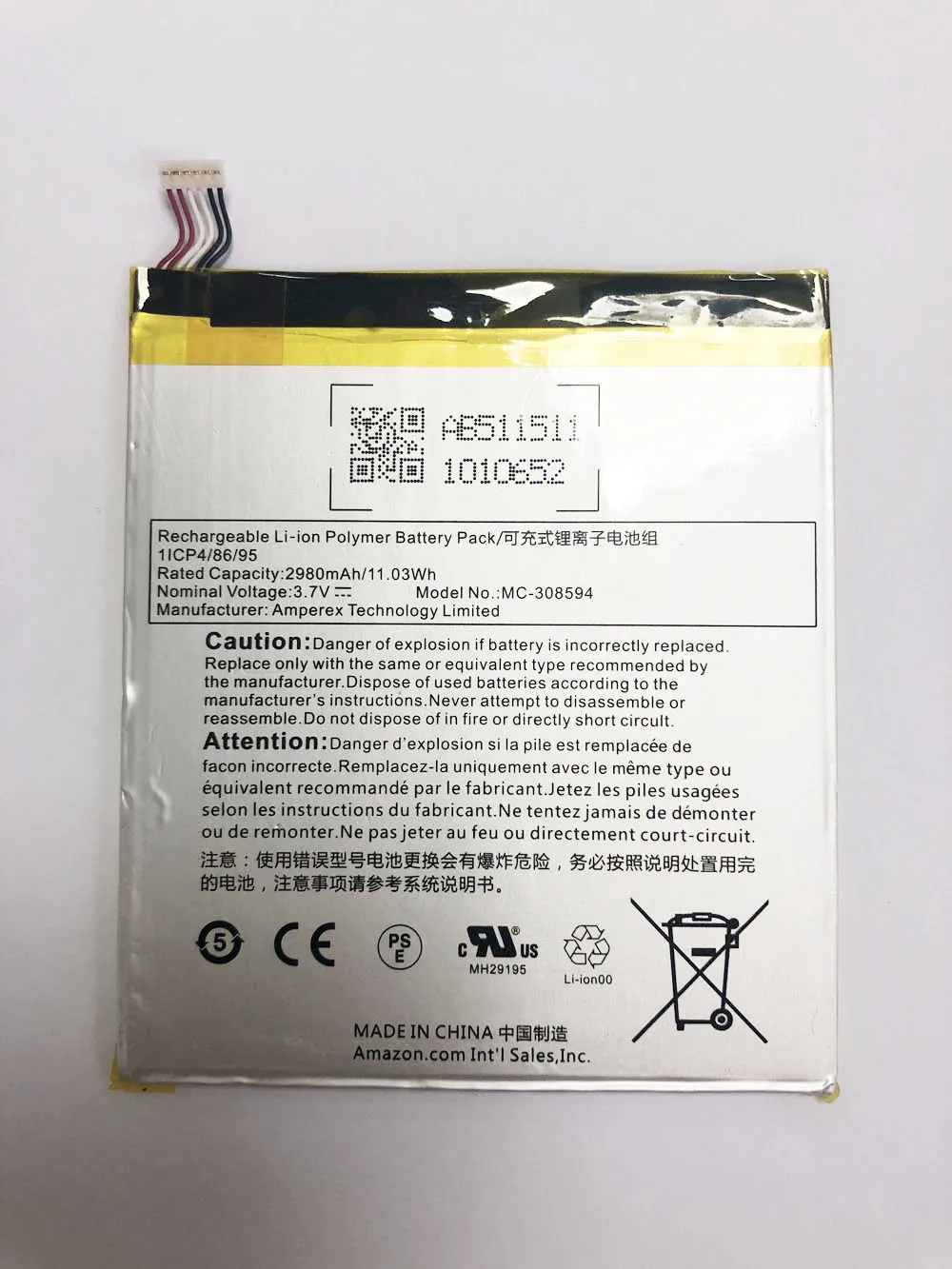 Оригинальный 2980 мА/ч MC 308594 Батарея для Amazon Kindle Fire 7 5th Gen SV98LN батареи|Аккумуляторы мобильных телефонов| |