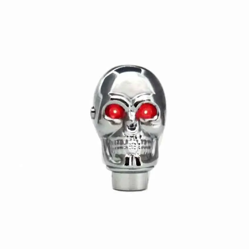 Silver Chrome Skull Gear Shift Knob Manual Stick Shift Knobs - LED Light Red Eyes
Silver Chrome Skull Gear Shift Knob Manual Stick Shift Knobs - LED Light Red Eyes