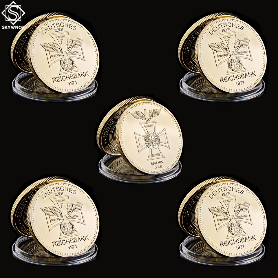 5PCS/Lot 1871 Germany Cross Eagle Reich Deutsche Reichsbank 999/1000 Gold Souvenir Coins
5PCS/Lot 1871 Germany Cross Eagle Reich Deutsche Reichsbank 999/1000 Gold Souvenir Coins