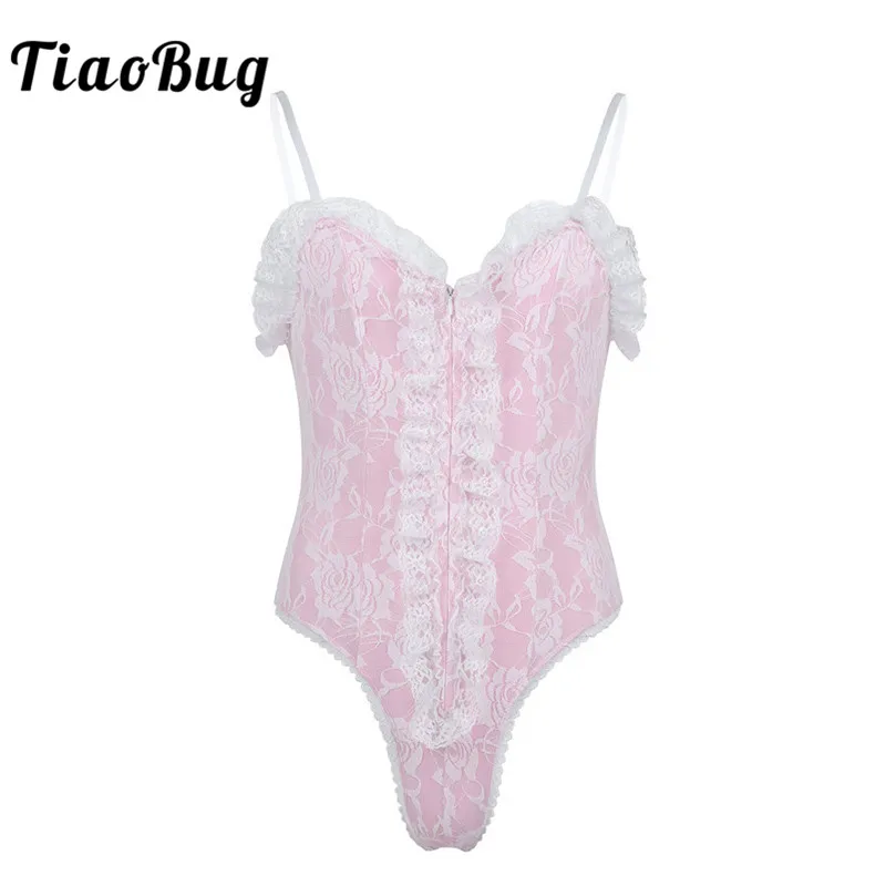 TiaoBug Men Hot Sexy Bodysuit Male Sissy Lingerie Pink Dress Adjustable Spaghetti Straps High Cut Ruffle Lace Teddies Nightwear
TiaoBug Men Hot Sexy Bodysuit Male Sissy Lingerie Pink Dress Adjustable Spaghetti Straps High Cut Ruffle Lace Teddies Nightwear