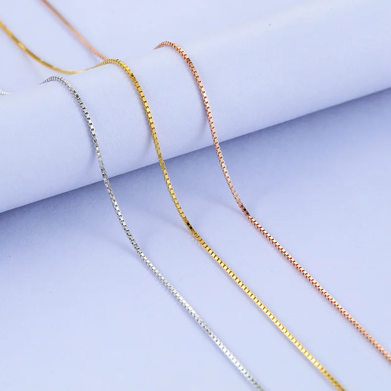 L&P New Fashion Available Real 925 Sterling Silver Slim Box Chain Necklace Womens Mens Kids 40/45cm Jewelry kolye collar
L&P New Fashion Available Real 925 Sterling Silver Slim Box Chain Necklace Womens Mens Kids 40/45cm Jewelry kolye collar