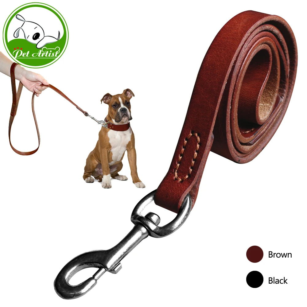 4ft Genuine Leather Dog Walking Training Leash Heavy Duty Water Resistant Full Grain Leather Lead Brown For Medium Large Dog
4ft Genuine Leather Dog Walking Training Leash Heavy Duty Water Resistant Full Grain Leather Lead Brown For Medium Large Dog