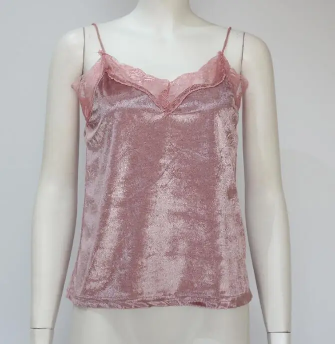 Women V Neck Slim Sleeveless Lace Velvet Blouse Velvet Vest Lotus Leaf Stitching Halter Top
Women V Neck Slim Sleeveless Lace Velvet Blouse Velvet Vest Lotus Leaf Stitching Halter Top