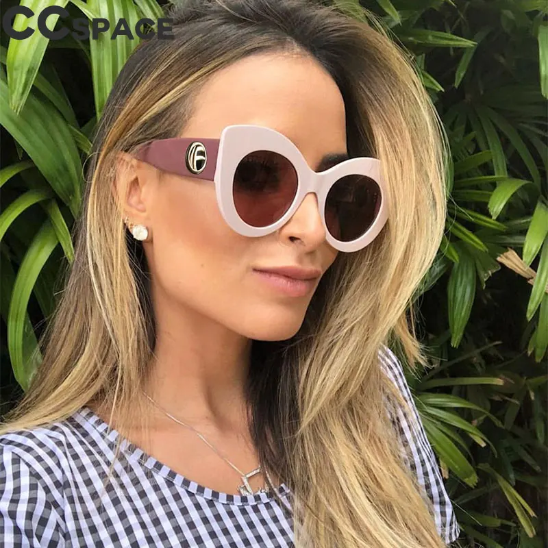 45614 роскошные большие солнцезащитные очки кошачий глаз для женщин 2018 Модные