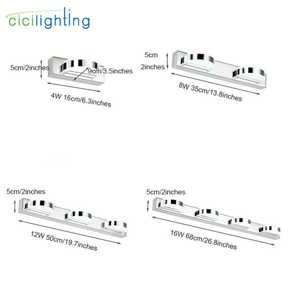L16cm 35cm 50cm 68cm Bathroom LED Mirror Light 110V 220V Acrylic LED Modern Wall Lamp Lampada de led Mirror Lamp Sconce
L16cm 35cm 50cm 68cm Bathroom LED Mirror Light 110V 220V Acrylic LED Modern Wall Lamp Lampada de led Mirror Lamp Sconce