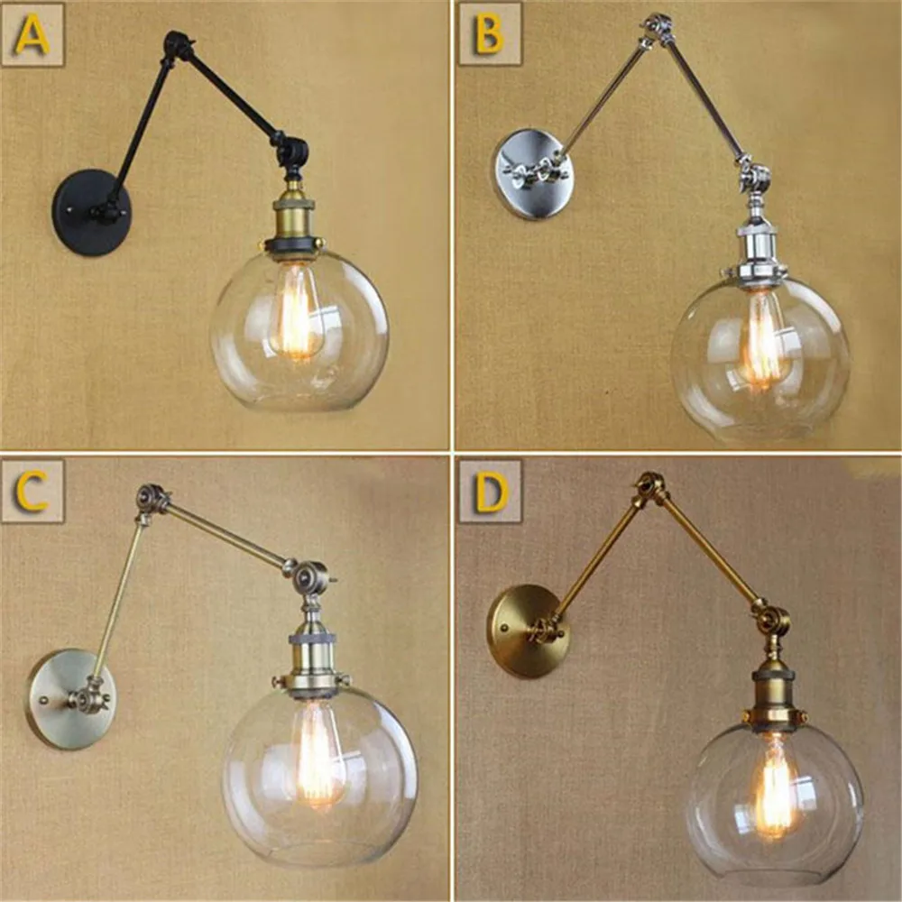 Art Decor nordic lamp swing arms wall lights Clear Globe Ball glass shade Black chrome gold bronze modern Retro lamp sconce E27
Art Decor nordic lamp swing arms wall lights Clear Globe Ball glass shade Black chrome gold bronze modern Retro lamp sconce E27