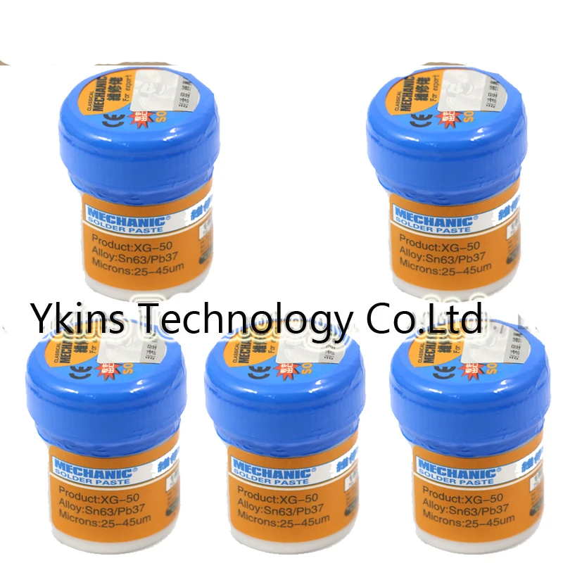 5PCS/LOT 100% Original HK MECHANIC Sn63/Pb67 Solder Paste Flux XG-50 For Hakko 936/Saike 852D++ Soldering Station
5PCS/LOT 100% Original HK MECHANIC Sn63/Pb67 Solder Paste Flux XG-50 For Hakko 936/Saike 852D++ Soldering Station
