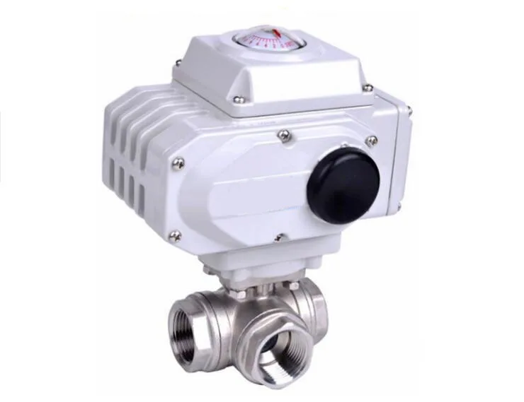 1/2" 3 Way Stainless Steel SS304 Pneumatic Electric Ball Valve DN15
